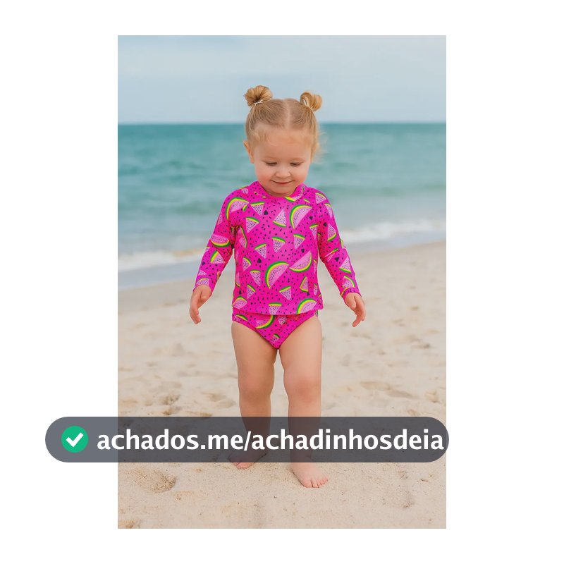 Biquini Maio Praia Natação Infantil Bebê Protecao Uv Cor Rosa-chiclete Tamanho 6-9 M