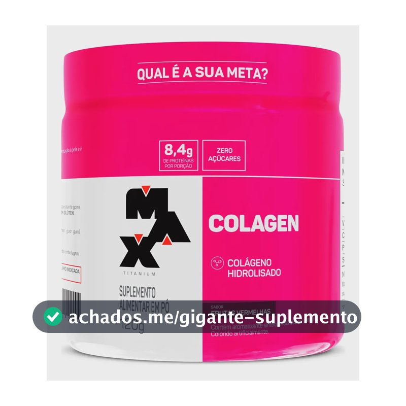 Colageno Hidrolisado Sabor Frutas Vermelha Max Titanium 120g Sabor Frutas Vermelhas