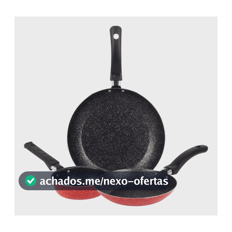 Conjunto De Frigideiras Antiaderente 16/20 Ovo 14 Vermelho