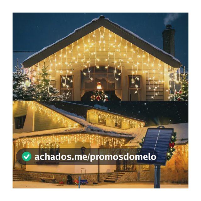 Natal Cortina De Gelo Solar Externa 9 Metros 200 Leds Branco Quente 127/220v