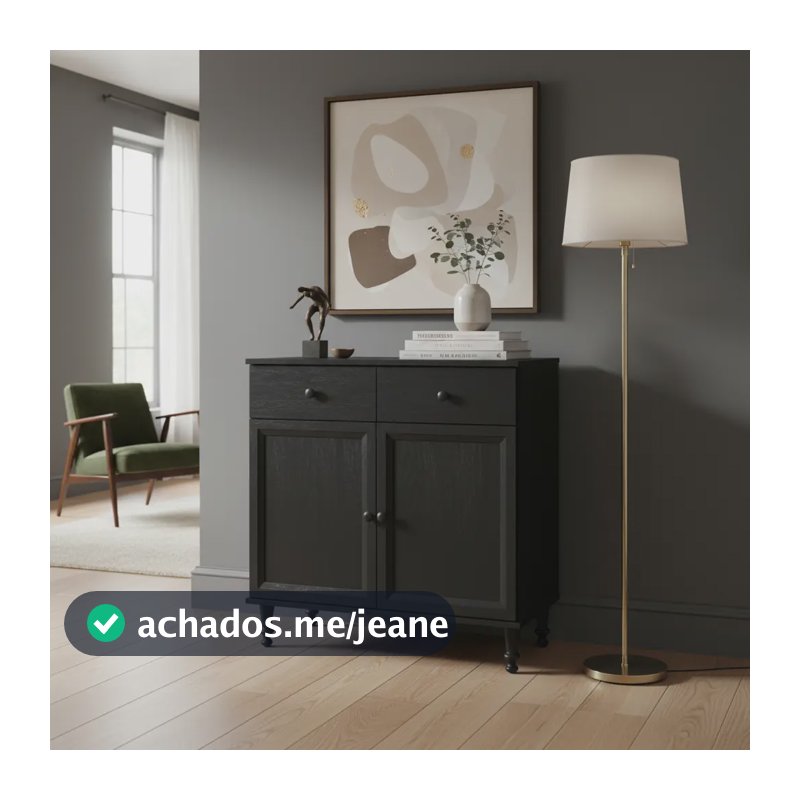 Aparador Buffet Ditália 2 Gavetas 2 Portas R-629 Cor Preto