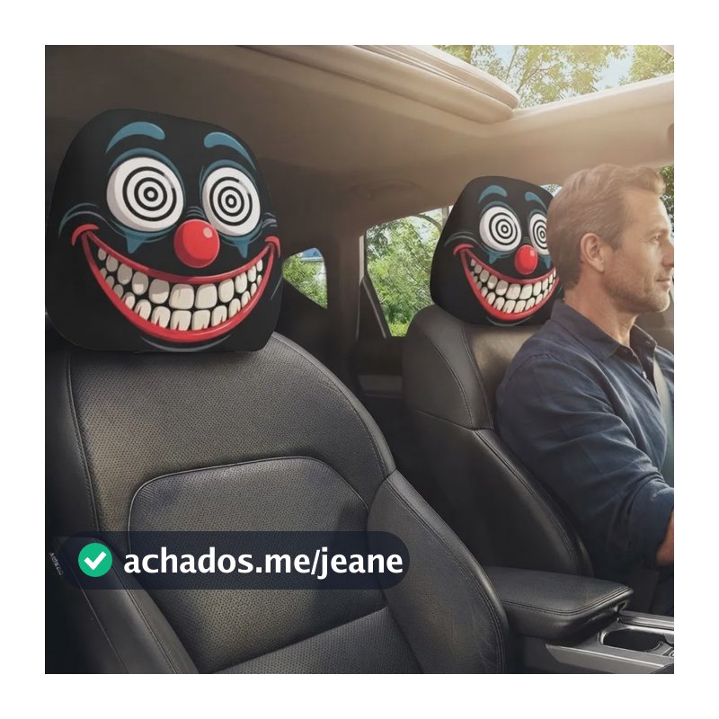 Capa Encosto Cabeça Palhaço Terror Inibidor Anti-furto Carro Palhaço
