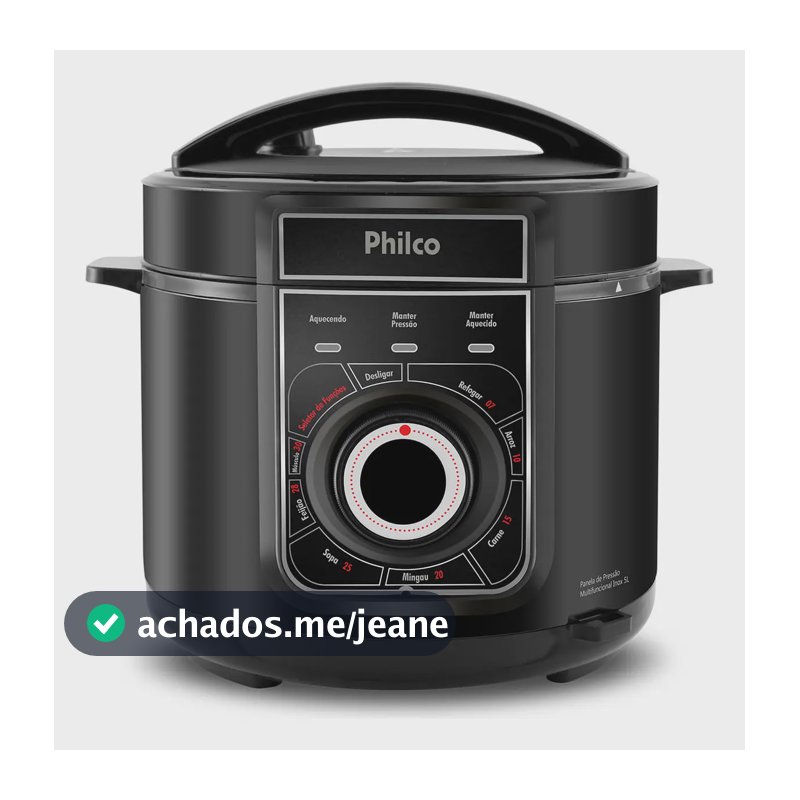 Panela de Pressão Elétrica Multifuncional Philco Ppp02pi 900W Cor Preta