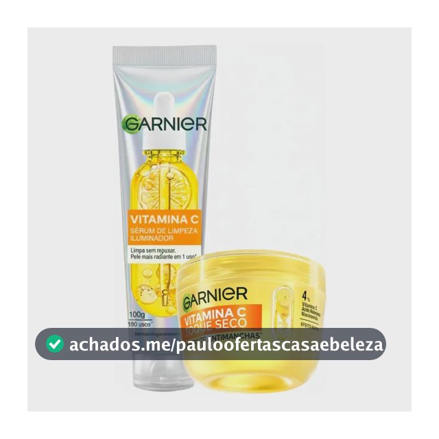 Garnier Kit Vitamina C, Sérum de Limpeza Iluminador, Serumnete 100g + Hidratante Facial Toque Seco Antimanchas 85g