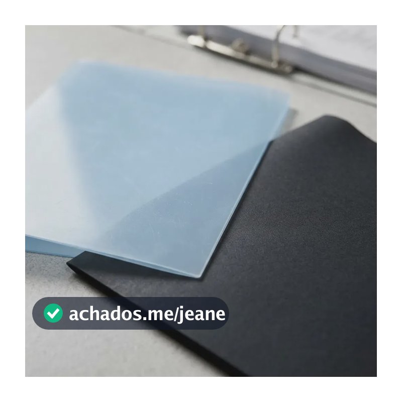 Kit Capa Encadernação A4 - Cristal Line + Preta 50/50 Preto/incolor