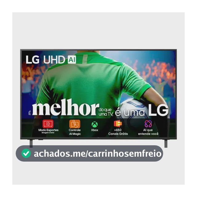 Smart TV LG UHD AI UA85 60 polegadas HDR10 Pro Processador α7 AI Ger 8 webOS 25