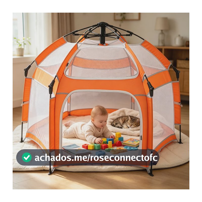 Tenda De Parque Infantil Sem Necessidade De Montagem Laranja