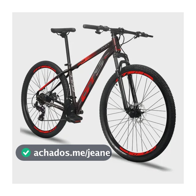 Bicicleta Aro 29 Gts Feel Full 24 Marchas Freios A Disco Cor Preto E Vermelho Tamanho Do Quadro 21
