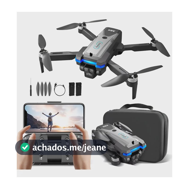 Drone S8s Pro Max Motor Brushless Camera Hd 4k 2 Baterias Preto