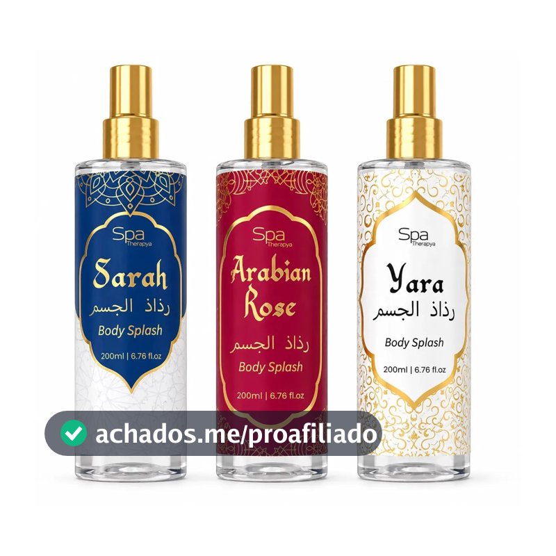 Kit 3 Body Splash Arabe Feminino 200 ML de Luxo Alta Concentração