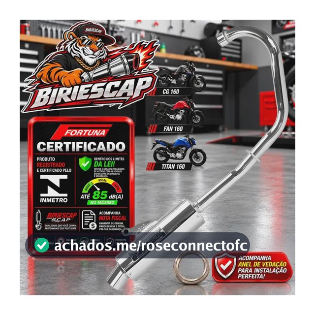 Escapamento Titan/fan/start 160 Mini Turbo Fortuna Cromado