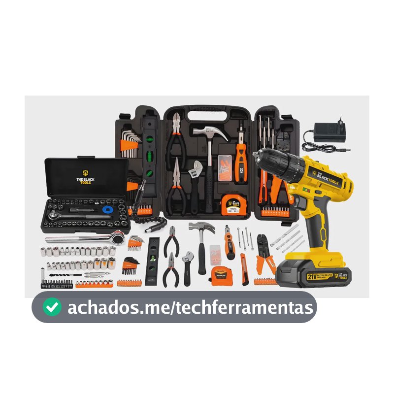Kit De Ferramentas 169 Peças + Parafusadeira Furadeira 21v
