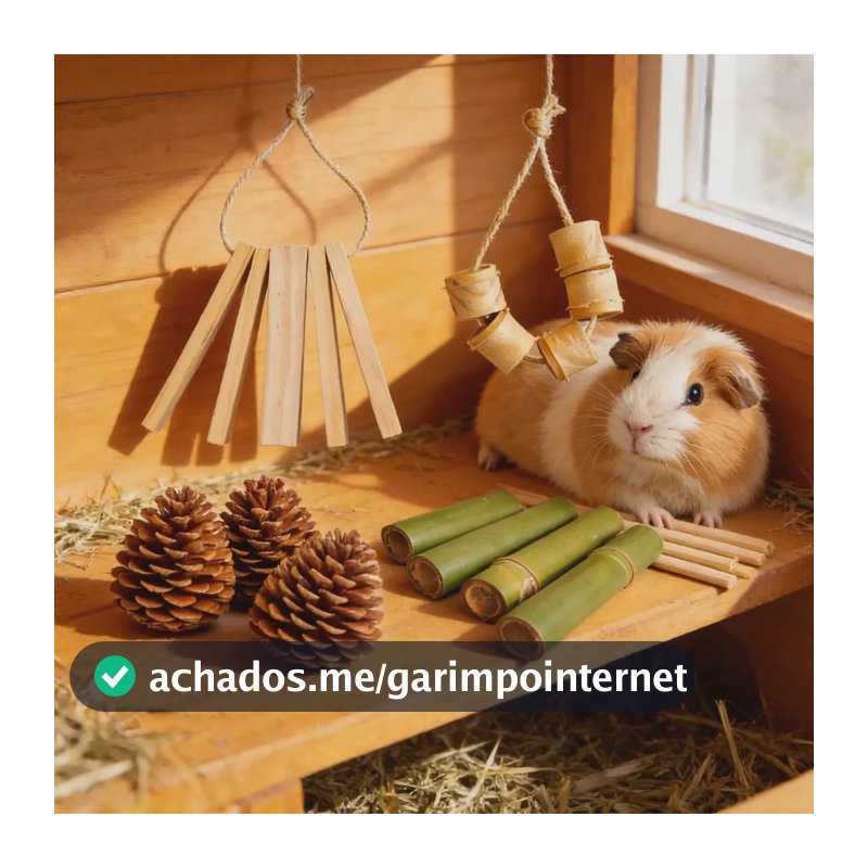 Kit Roedores Brinquedo Para Roer Coelho Chinchila Hamster Bege