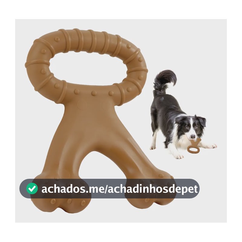 Cães Mordedor Osso Resistente Maciço Bacon Cor Marrom Nylon
