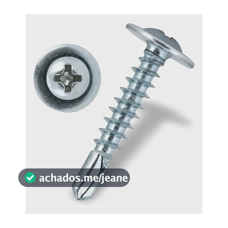 Parafuso Auto Brocante Flangeado Phillips 4.2mm x 19mm para Fixação em Chapas, Kit com 500