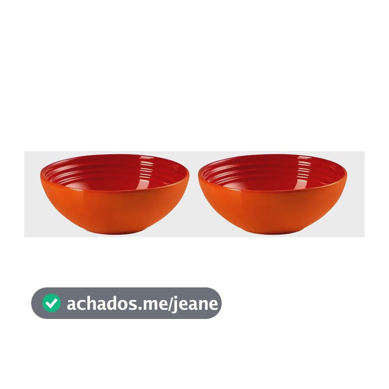 Jogo 2 Bowls Para Cereal De Cerâmica 16cm Laranja Le Creuset