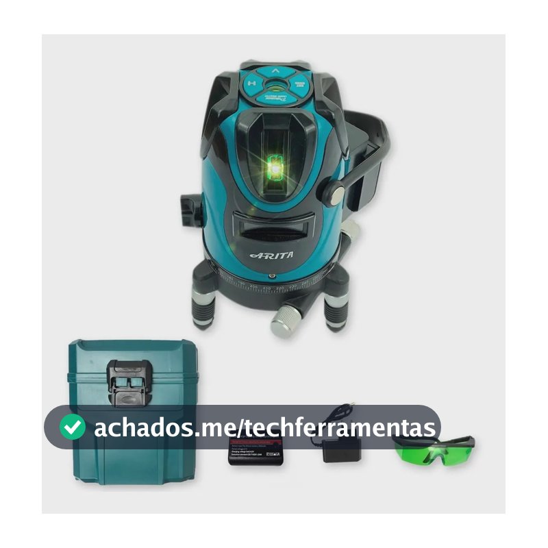 Nível A Laser Verde 5 Linhas Arita Recarregável