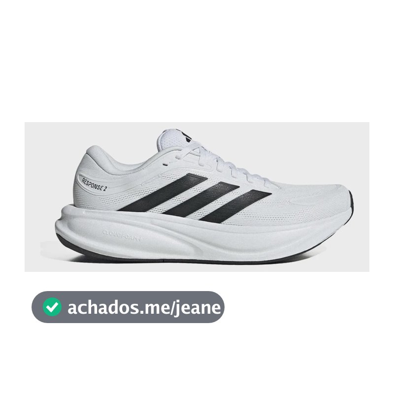 Tênis adidas Response 2 Masculino Confortável Leve Versátil Branco/preto Liso 40 Br