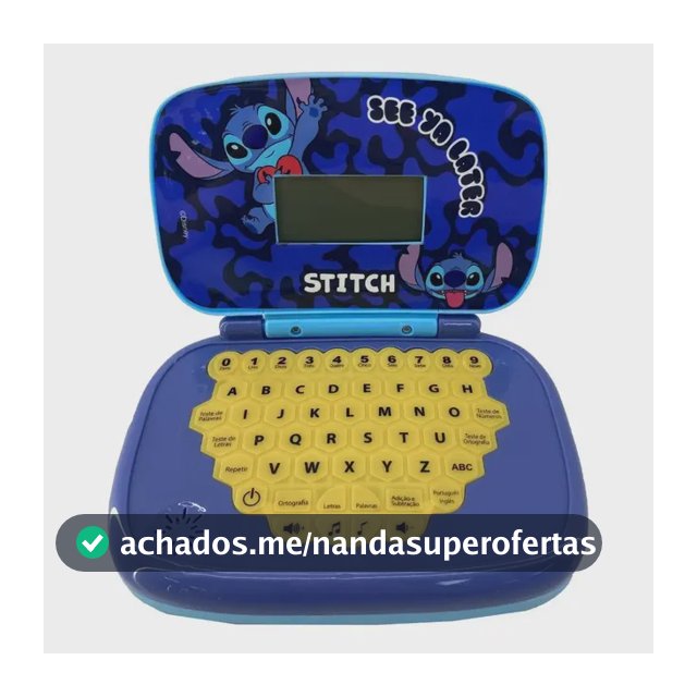 Laptop Infantil Educativo Candide Disney Stitch Bilíngue