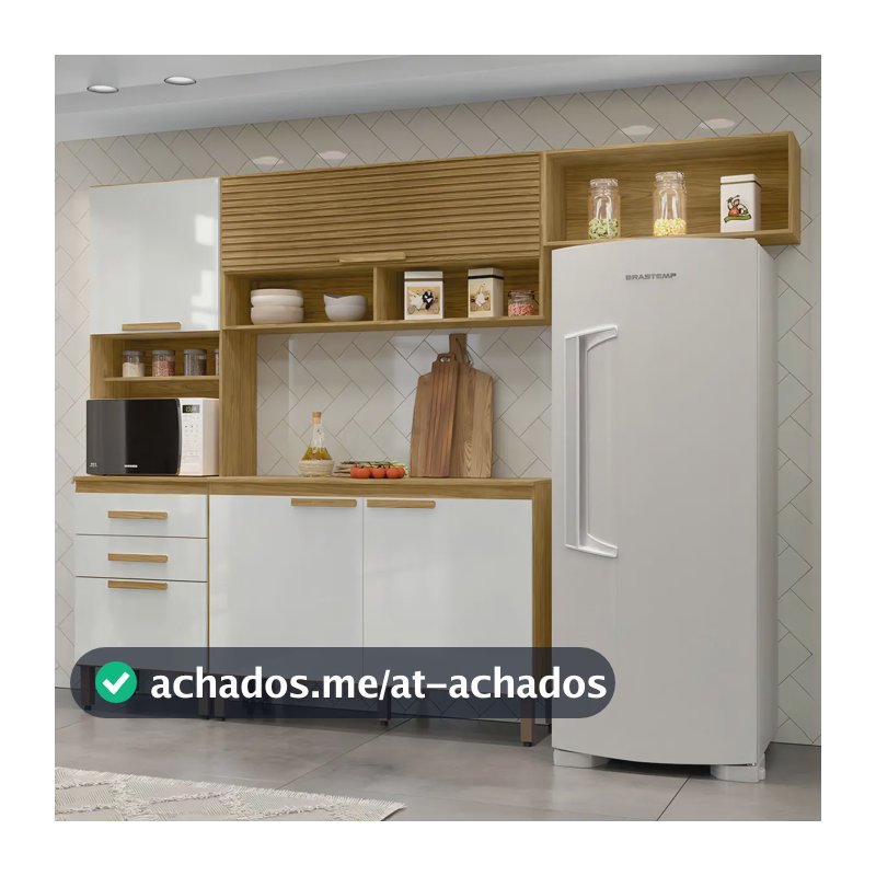 Cozinha Compacta Sara 5 Portas 2 Gavetas Marrocos/off White Cor Marrom-claro
