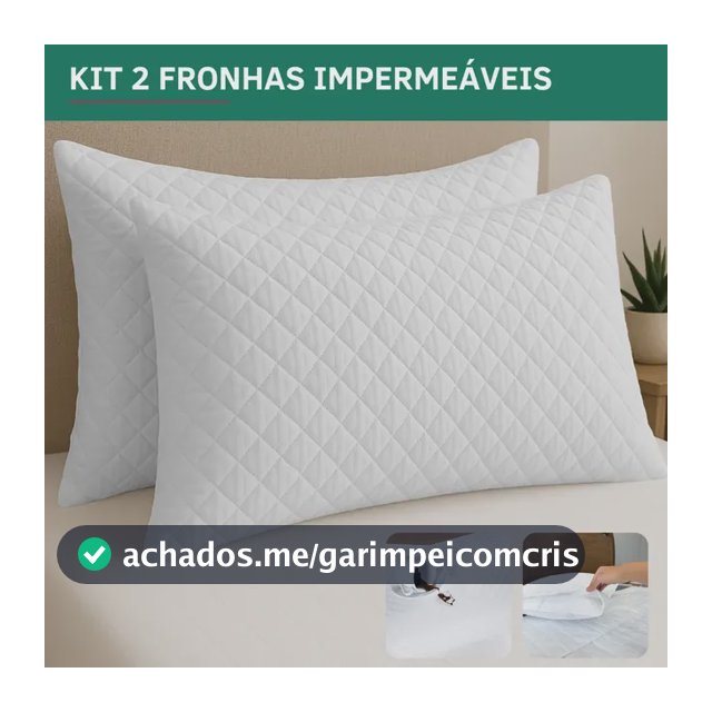 Kit 2 Capa Travesseiro Impermeavel Fronha Resistente Matelado Travesseiro Branco