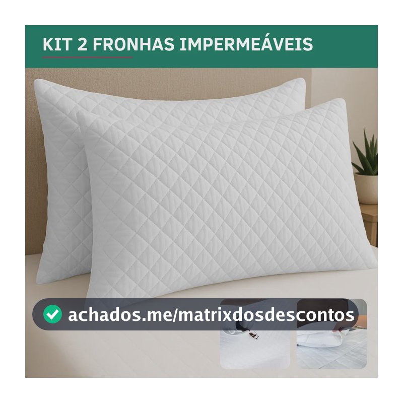 Kit 2 Capa Travesseiro Impermeavel Fronha Resistente Matelado Travesseiro