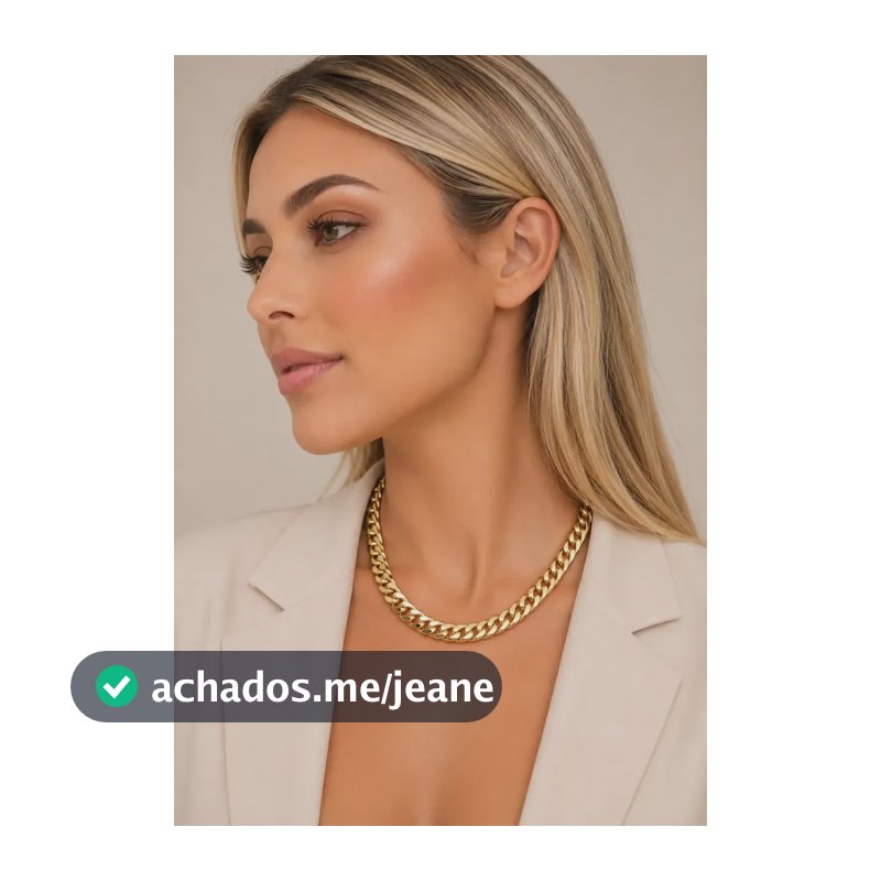 Colar Corrente Gargantilha Choker Banhada A Ouro 18k Dourado