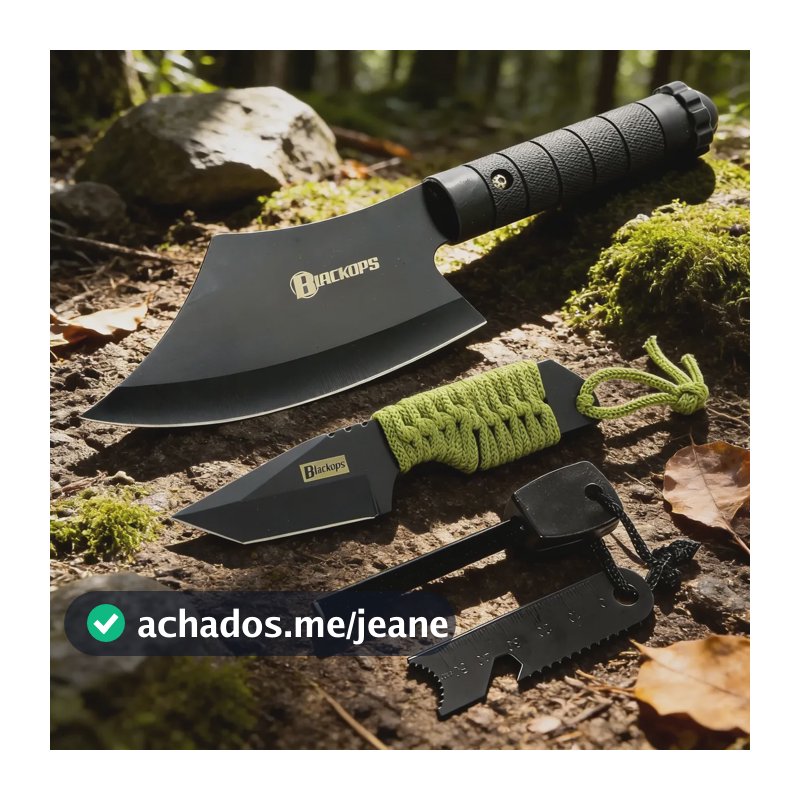 Pederneira Maciça  Magnésio  Faca Tática Kn-6 Machado Thy-11 Preto