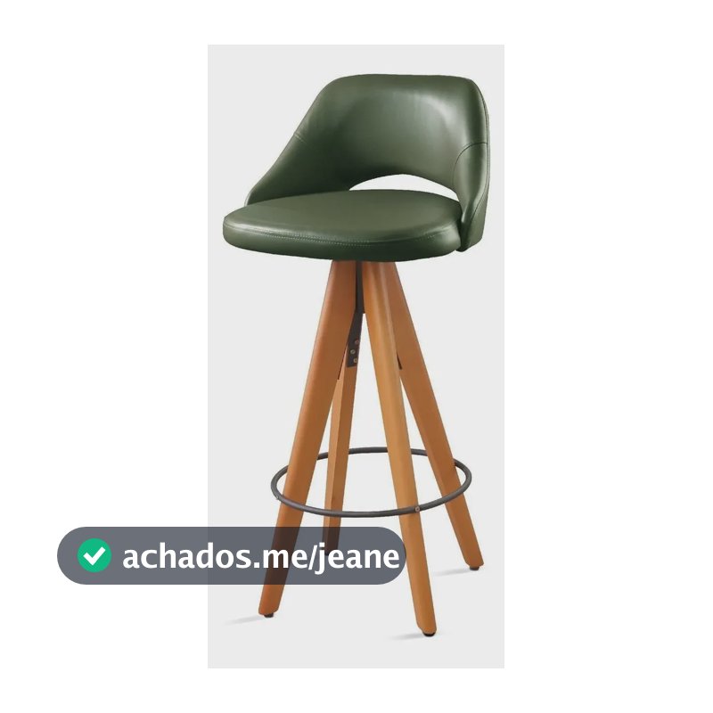 Banqueta Giratória Estofada Com Encosto Nicole Não Se Aplica Verde
