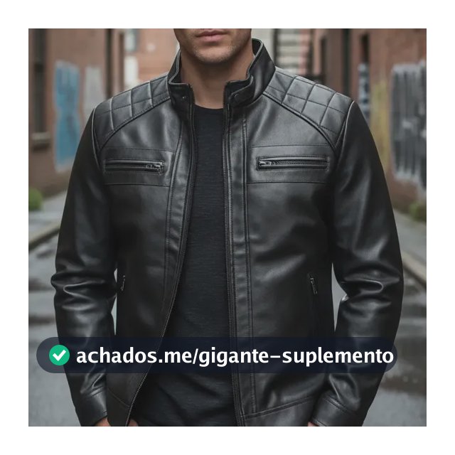 Casaco Couro Masculina Forrada Slim