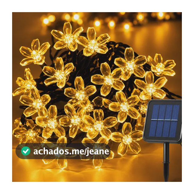 12m Pisca Pisca Flor Cerejeira Solar 100 Luzes  Para Jardim