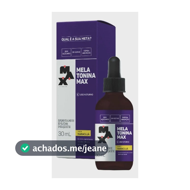 Melatonina 30ml Max Titanium 21mcg em Gotas Sabor Maracujá