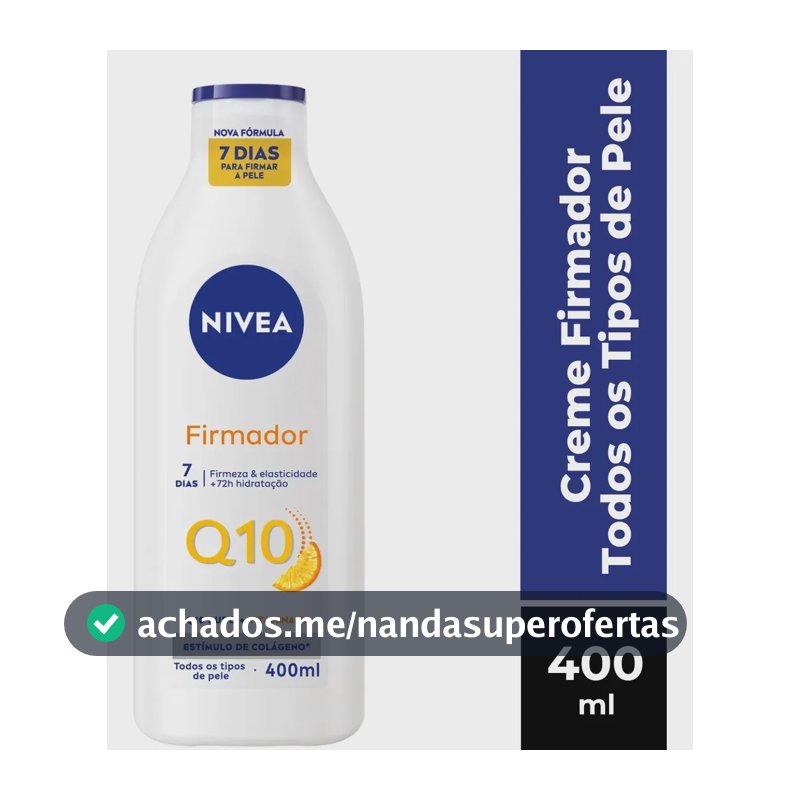 NIVEA Loção Hidratante Firmador Q10 + Vitamina C 400ml, Hidratação Intensa 48h, Pele Firme e Elasticidade, Corporal, Todos os Tipos de Pele