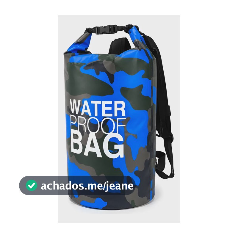 Bolsa Seca Impermeável 30l Alças Duplas Mochila Praia Esport Azul