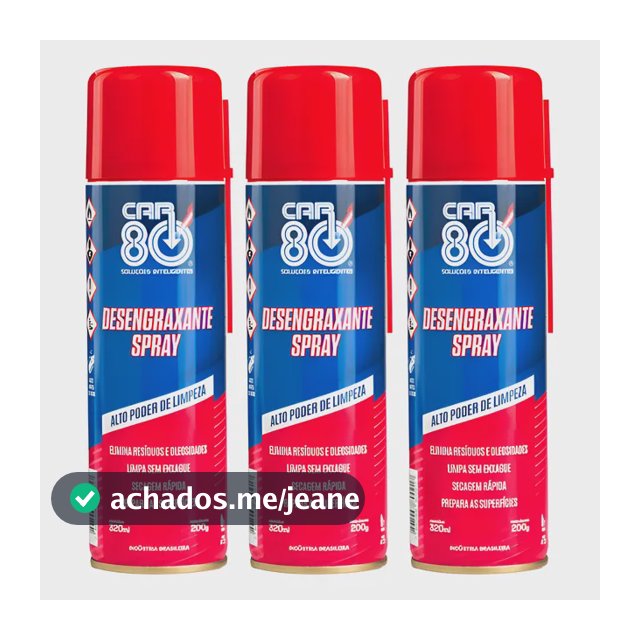 Kit Car80 3 Desengraxante Spray Alto Poder De Limpeza 320ml