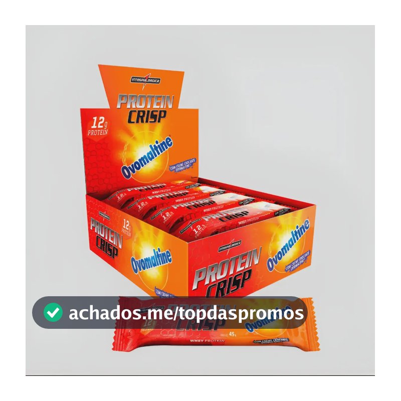 Barrinha Proteica Integralmédica Crisp 12 Un - 12g Proteinas Sabor Ovomaltine