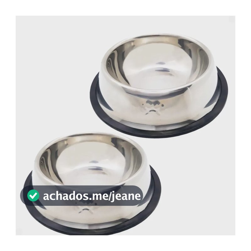 Tigela Para Gato Cachorro Coelhos 2 Unidades Inox Promoção Inox