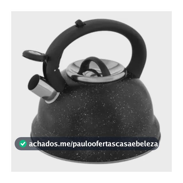 Chaleira Brinox 2,7 L Com Apito Linha Roma Preto Marble