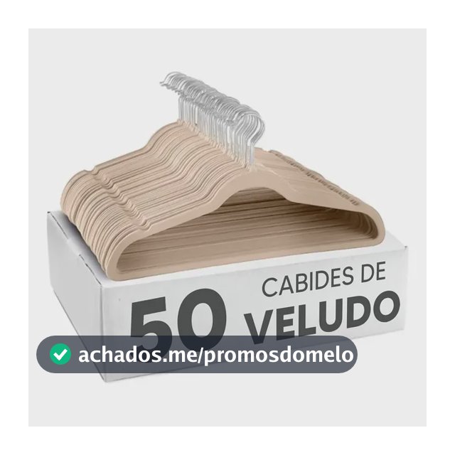 Kit 50 Cabides Kparts Aveludado Preto E Cinza Bege