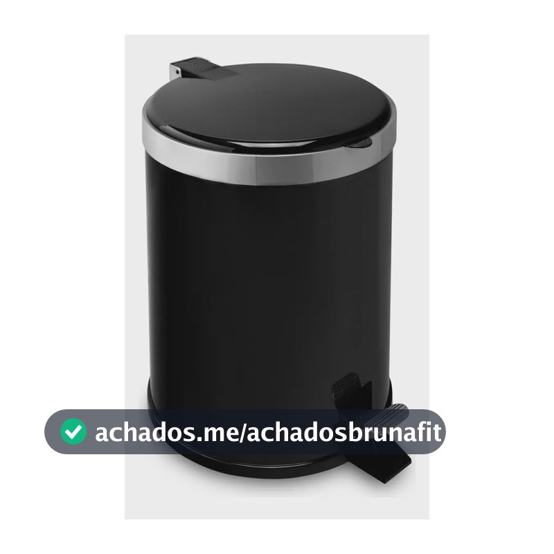 Lixeira Banheiro Pedal 5 Litros Plástico Cesto Escritório Cor Preto