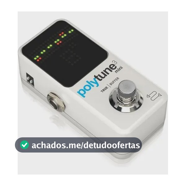 Pedal Afinador Cromático TC Electronic Polytune 3 Mini Guitarra Branco LED