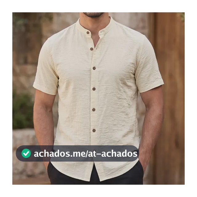 Camisa Gola Padre Masculina Manga Curta Social Verão Festa