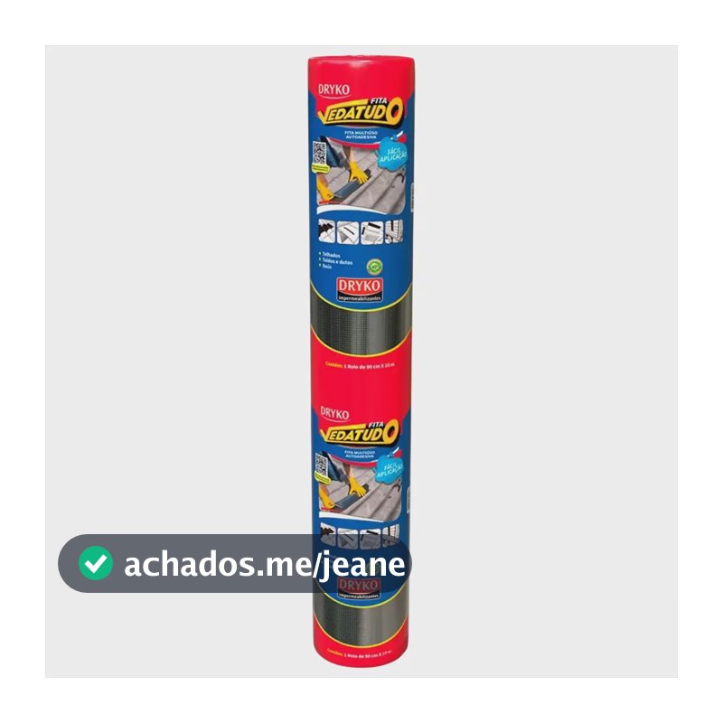 Fita Asfáltica Drykofita Aluminizada Autoadesiva para Telhados 90 cm x 10 m