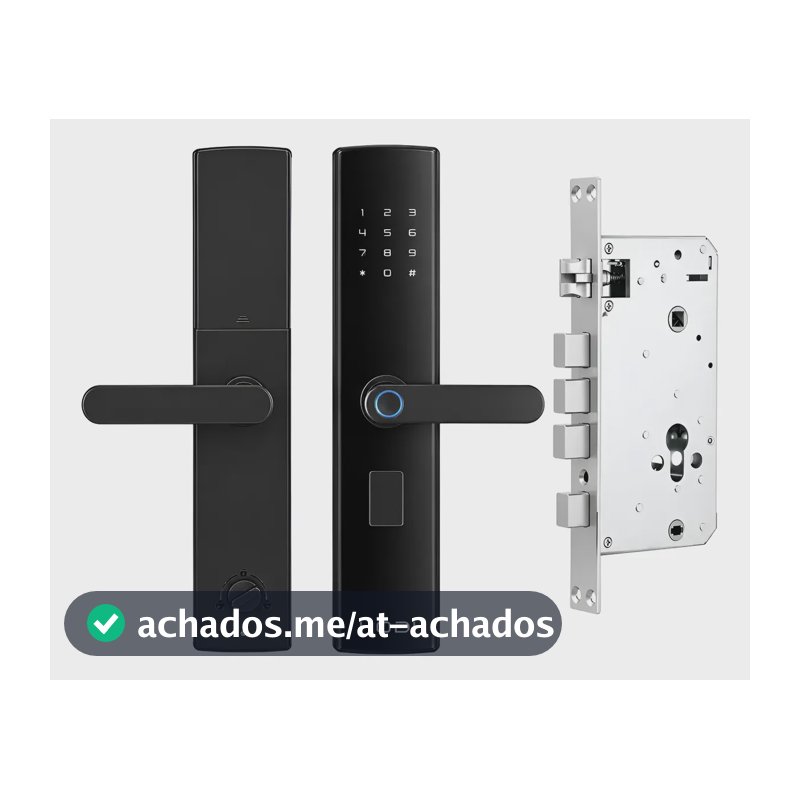 Fechadura Com Biometria Chave Digital Com Chave Nfc Preto
