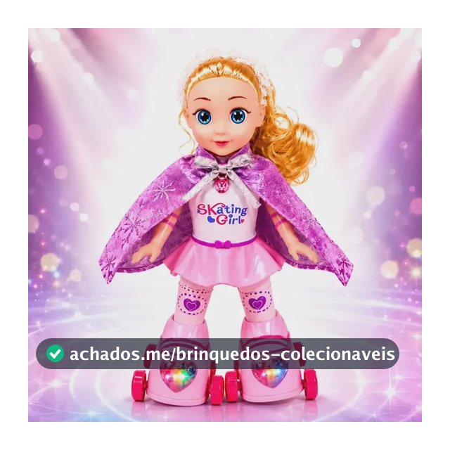 Boneca Patinadora Canta Dança Musical Luzes Led Infantil