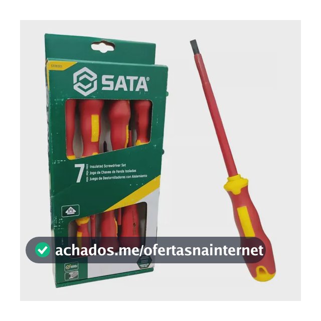 Jogo De Chaves Fenda Phillips Isolada Vde 7pç St09303 Sata