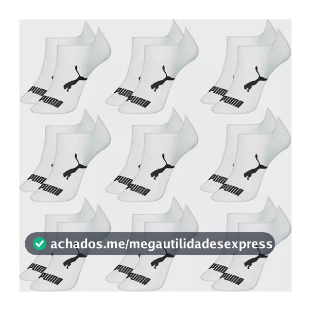 Kit 9 Pares Meias Puma Sapatilha Cano Baixo Algodão Original