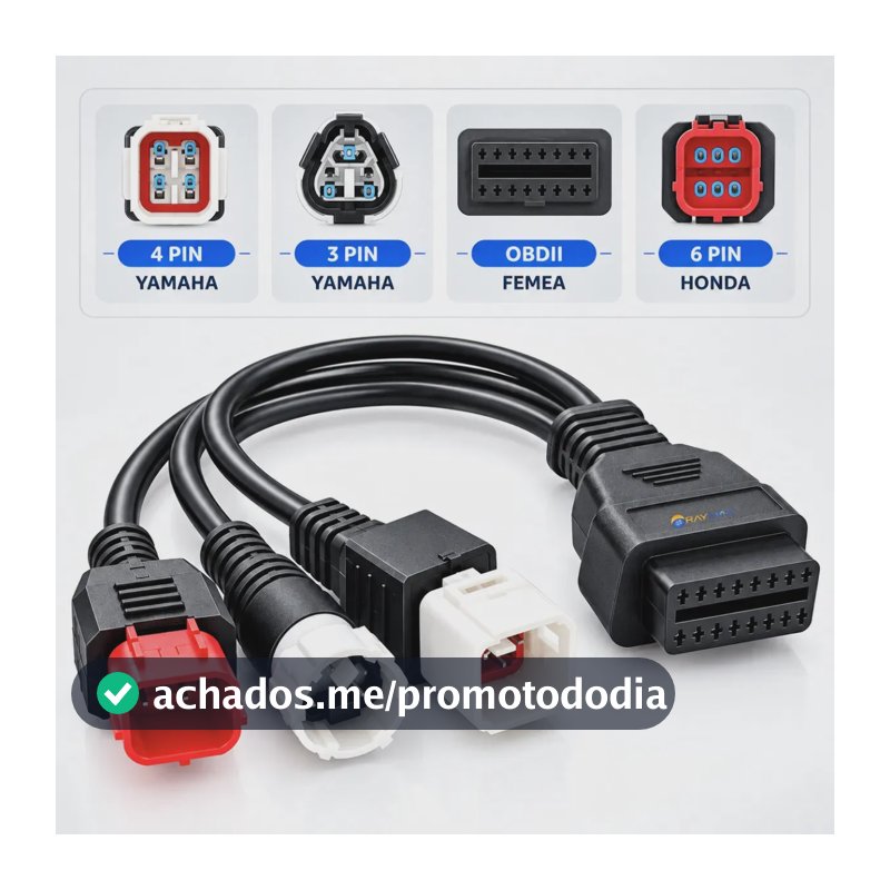 Cabo obd2 para Moto Honda 6 Pinos Euro 5 E Yamaha 3 E 4 KTM Pinos Conector Scanner Diagnósticos falhas