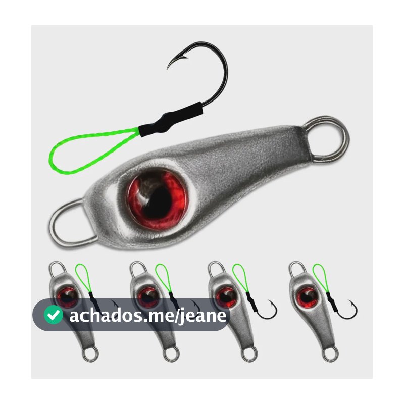 Jumping Jig Pesca Isca Suporte Hook Sem Pintura Kit 5un Jig Pindoca 18g - Chumbo