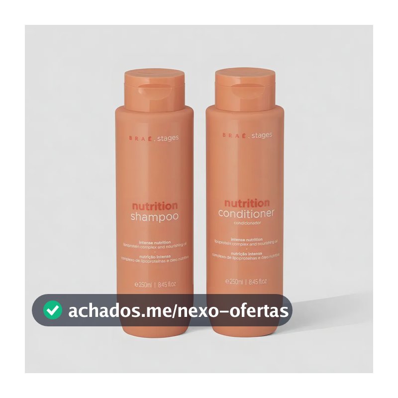 Kit Braé Stages Nutrição: Shampoo E Condicionador Para Cabelos Ressecados E Sem Vida